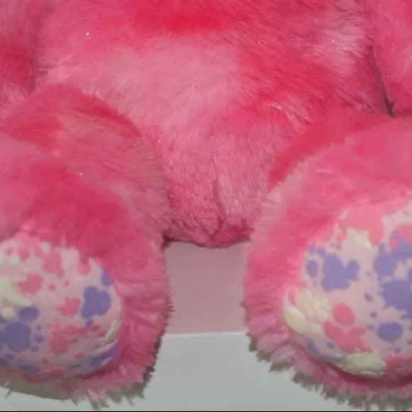 Build A Bear BAB Pink Glitter/Sparkle Fur Paint Splatter Paws Kitty Cat Plushie - Picture 6 of 12